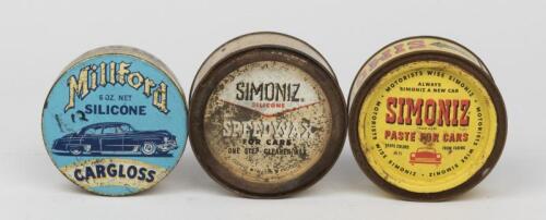 VINTAGE TINS: Three car wax tins, circa 1960's
