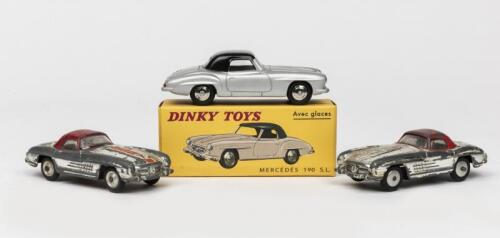 MERCEDES: Three die-cast 1:43 scale model toys of a Mercedes Benz