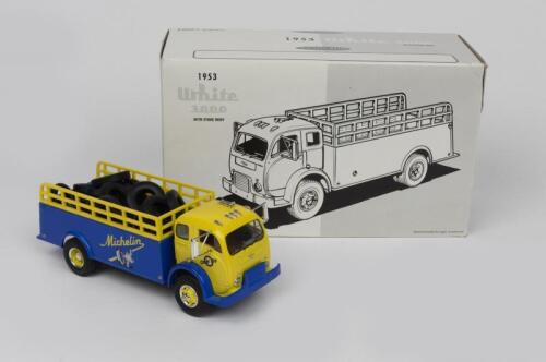 MICHELIN: A 1990s American 1.34 scale model of a 1953 White 3000 truck by First Gear
