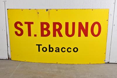 TOBACCO: A large original ‘ST BRUNO TOBACCO’ enamel sign (113cm wide)