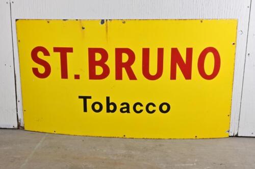 TOBACCO: A large original &lsquo;ST BRUNO TOBACCO&rsquo; enamel sign (113cm wide)