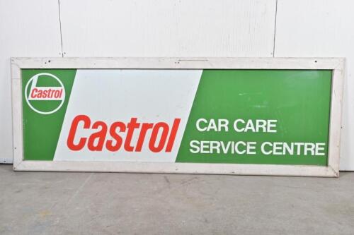 CASTROL: A large Castrol tin sign (68cm high x 190cm wide overall)