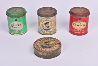 TOBACCO TINS: Four tobacco tins