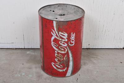 COCA COLA: A large circa 1960s/1970s Coca Cola advertising drum (30cm high)