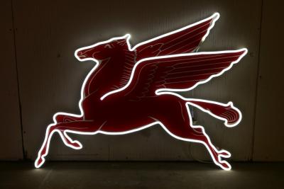 PEGASUS: A large modern LED Pegasus horse111 x 160 cm approx.