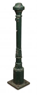 HITCHING POST: A Victorian green painted cast iron hitching post (120cm high)