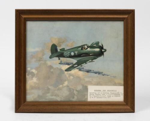AIRCRAFT: A framed print of "Boomerang over Bougainville"
frames and glazed, the frame 28 x 32.5cm