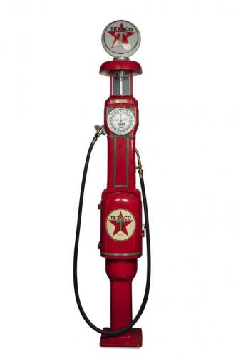 PETROL PUMP: An impressive and large Gilbert & Barker T8 "THEMIS " manual petrol pump in Texaco livery, circa 1930's (309cm tall)