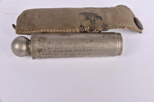 TYRE GAUGE: A circa 1915 Schrader Balloon Tyre Gauge, made in Brookland USA