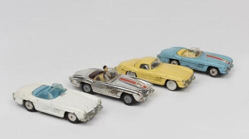 MERCEDES: Four 1960s die cast models of a Mercedes Benz 300 SL 2-Door Roadster by Corgi