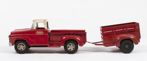TONKA: A Tonka Toys truck and trailer (54cm long)