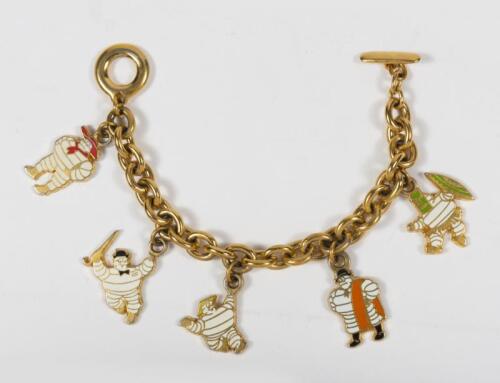 MICHELIN: A gold-plated chain with enamel Bibendum figures