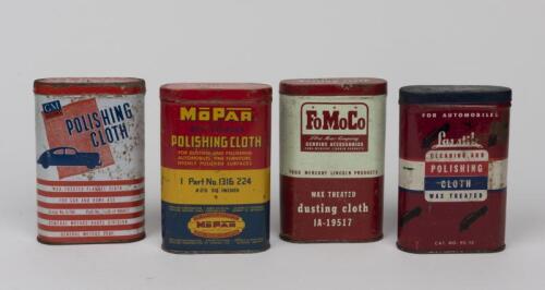 TINS: A collection of four polishing cloth tins, circa 1950/60's