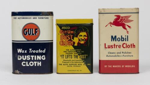 TINS: A collection of three polishing cloth tins, circa 1960's