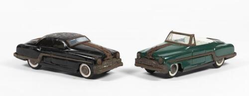 PONTIAC TIN TOYS: Two vintage Amar Toys Minister Deluxe Pontiac tin friction toys, circa 1950's