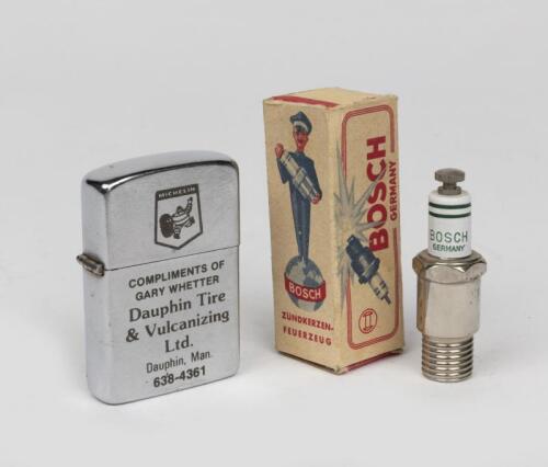 MICHELIN: A Michelin branded Zippo style lighter and a reproduction Bosch lighter