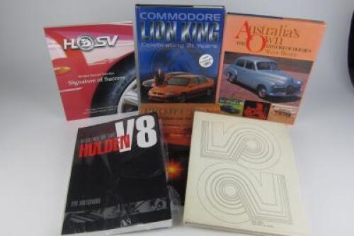 HOLDEN: Six Holden related books including; &lsquo;History of the Holden V8&rsquo; (signed Brock and signed by Martin)
