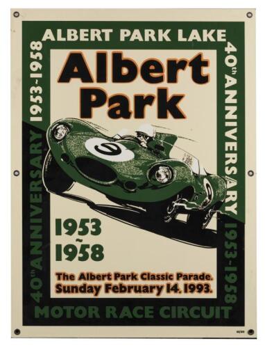 ALBERT PARK: A limited edition 40th anniversary 1953-1958 Albert Park Lake motor race circuit enamel sign (80/100)