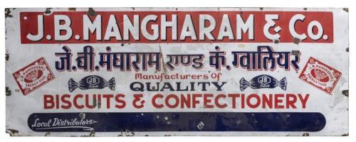CONFECTIONARY: An extremely large foreign enamel sign (244cm wide)