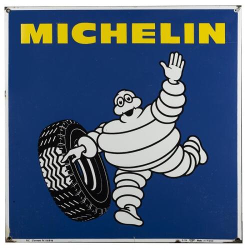 MICHELIN: A 1970s Michelin enamel sign ( 65cm square)