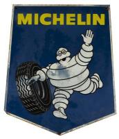 MICHELIN: A circa 1960s shield form Michelin double-sided hanging enamel sign (80cm high) - 2