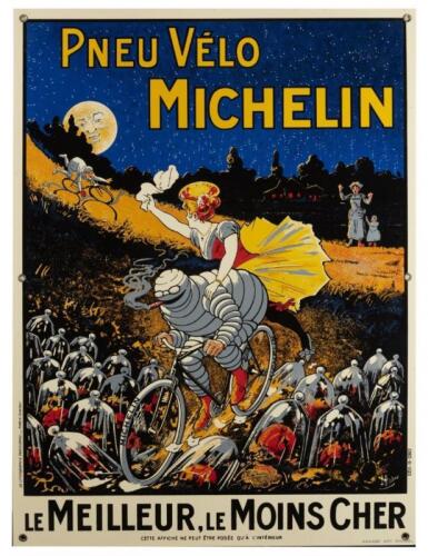 LOUIS THEOPHILE: A large decorative enamel sign after the original from 1911 (81cm high)