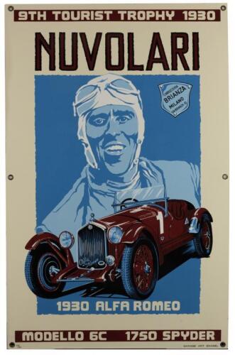 NUVOLARI: A limited edition modern enamel sign commemorating Novolari's victory at the 9th Tourist Trophy 1930 (23/50)