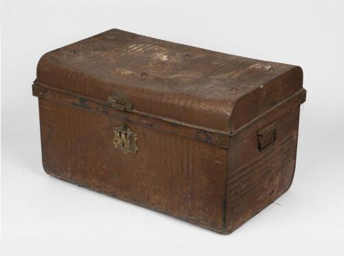 TRUNK: A steel trunk, circa 1900 (66cm wide)