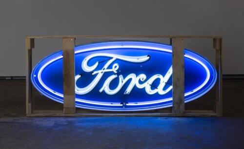 FORD: A large modern Ford neon sign of oval shape (57cm high x 151cm wide)