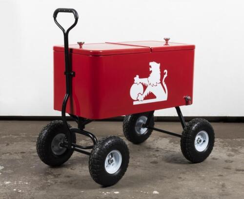 HOLDEN: A modern Holden livery mobile Esky in trolly form, 69cm high x 91cm long x 56cm wide