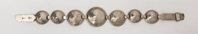 TRENCH ART: A WWII Australian domed coin "Sweetheart" bracelet