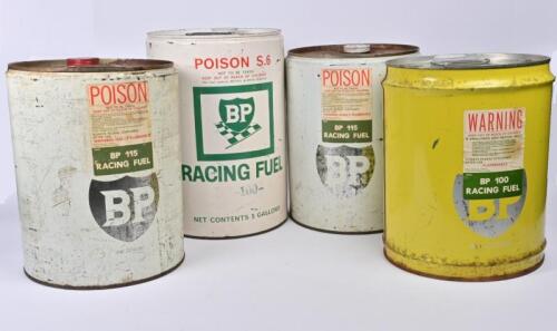BP: Four 20 litre BP drums for racing fuel