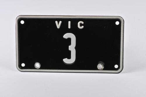 VIC 3: Victorian historic motorcycle registration plate &lsquo;3&rsquo; - Being the 3rd registration number issues in Victoria for a vehicle in 1910