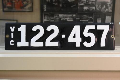 VIC 122-457: VICTORIAN HERITAGE CAR REGISTRATION PLATES &lsquo;122-457&rsquo;