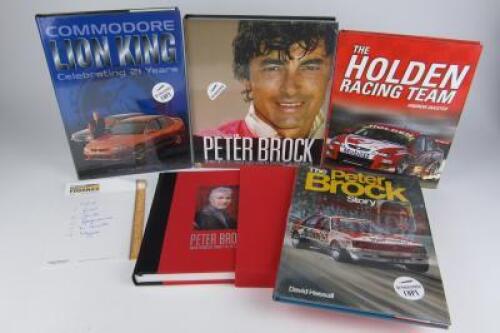 PETER BROCK: Five hard cover books relating to Holden and Peter Brock (with 7 driver signatures)