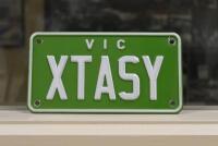 VIC XTASY: VICTORIAN MOTORCYCLE&nbsp;REGISTRATION PLATE&nbsp;&lsquo;XTASY&rsquo; - Ex-916 Ducati - 2