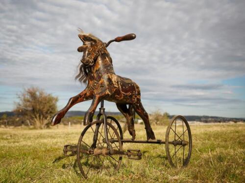 A VERY RARE CHILD'S EQUESTRIAN TRICYCLE, English 1890s