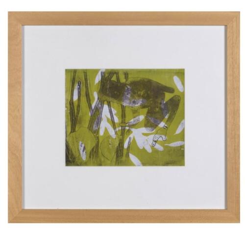 ARTIST UNKNOWN, Frog in a Pond (Untitled), screenprint, 20 x 24cm, PROVENANCE, pruchased Dindi Naturals, Yarck, Victoria