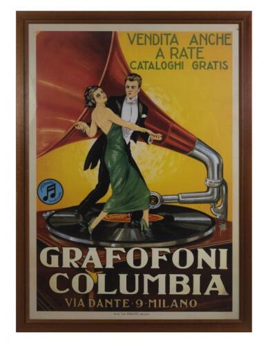 POSTERS: Grafofoni Columbia, colour lithograph, 127 x 89 cm, mounted and framed