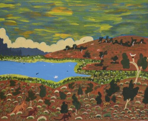 CORA MERUNTJO (BORN 1940), Ngura Wiro, synthetic polymer on canvas, 49 x 60cm
