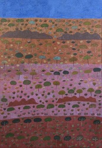 ROSIE MORTON AKEMARR (BORN 1955), View of Mothers Country, synthetic polymer paint on linen, 138 x 95cm