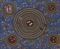 MARIE SHILLING (BORN 1947), Witchety Grubs, Ants and Bush Tomatoes (Untitled), synthetic polymer on canvas, 50 x 60cm