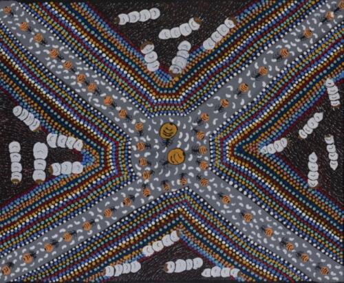MARIE SHILLING (BORN 1947), Witchety Grubs and Ants (Untitled), synthetic polymer on canvas, 50 x 60cm