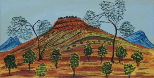 JIMMY APWERL RABUNTJA, Tent Hill 2009, synthetic polymer paint on linen, 32 x 62cm