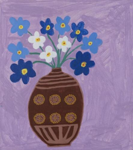 RHONDA PLUMMER, Wild Flowers Vase, synthetic polymer on canvas, 46 x 41cm