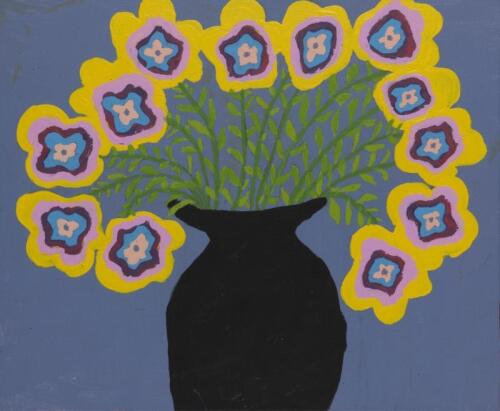 RHONDA PLUMMER, Flowers in Vase, synthetic polymer on canvas, 40 x 49cm