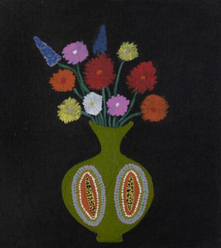 RHONDA PLUMMER, Wild Flowers in Vase, synthetic polymer on canvas, 45 x 41cm