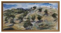 MICHAEL RUBBO, Rolling Hills (untitled) 2002, oil on board, signed and dated lower right: Rubbo Jan 7 2002, 59 x 121cm