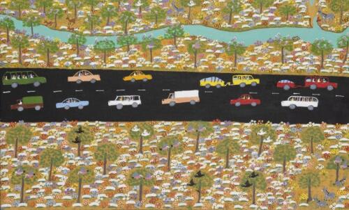 MARIE SHILLING (BORN 1947), Holidays, Tourists tjuta, synthetic polymer on linen, 45.5 x 75.5cm