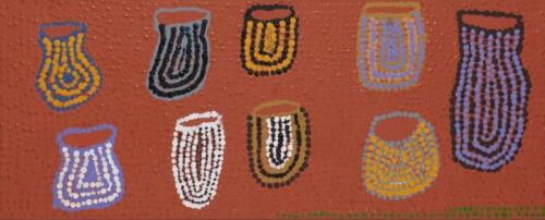 IWANA KEN, Untitled 2010, synthetic polymer on canvas, 30 x 75cm, Kaltjiti Artists catalogue number: KAL IKE 6769P